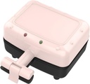 Mini Sandwich Maker Breakfast Machine Deep Cooking Plates Baking Tool with Reminder Light 300W Nonstick Double Sided Heating Waffle Maker, Pink