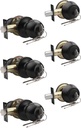 Knobonly Entry Door Knobs and Double Cylinder Deadbolt, Keyed Alike Door Handle Set with Same Keys, Combo Pack for Front Doors-Keyed on Both Side, Matte Black Finish, Contractor Pack of 3 Set