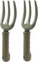 2pcs Practical Gardening Hand Tools Three-Tooth Fork for Weeding Planting and Cultivating Soil