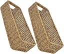 2pcs Rectangle Rattan Basket Set Kitchen Storage Container Cabinet Organizers and Storage Bins