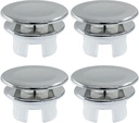 Waziaqoc 4 Pack Sink Basin Overflow Trim Ring Solid Brass Bathroom Sink, Overflow Ring Bathroom Cover Sink Insert Hole Round Caps, Double Layer Copper Solid Chrome