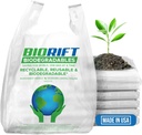 Biodegradable Thank You Bags | 1000 Count - Bulk | Extra Thick, Strong, Recyclable, & Reusable | 100% Biodegradable Shopping Bags, Grocery/Restaurant/Supermarket | 12" x 6.5" x 22" | Made in USA