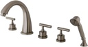Kingston Brass KS23685CML Roman Tub Filler with Hand Shower, 7-3/16", Brushed Nickel