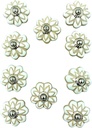 Vintage Hand Painted Ceramic Pull Knobs for Kitchen Cabinet Door and Drawer Wardrobe Cupboard Set of 10 White