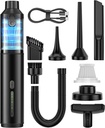 Car Vacuum Portable Cordless Handheld Vacuum Cleaner 4-in-1 Mini Cordless Vacuum with 2 Suction Modes and 16800pa Suction Power Blowing & Inflating 2 Modes Handheld Vacuum for Car, Desk, Keyboards