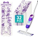 5X Cleaning Power Mop Pads Compatible with Swiffer PowerMop, Disposable Mopping Pad Refills for Cleaning, Multi-Surface Wood Floor Replacement Pads (32)