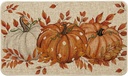Artoid Mode Orange Dot Pumpkin Eucalyptus Fall Doormat, Autumn Home Decor Low-Profile Switch Rug Door Mat Floor Mat for Indoor Outdoor 17x29 Inch