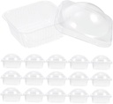 50 Pcs Thick Round Plastic Cupcake Packaging Boxes Single Container for Desserts Chocolate Muffins for Weddings and Birthdays