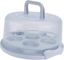 Portable Cake Carrier Cover 7 Cupcake Box Cake Storage Container Organizer Box Blue