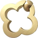 Flower Ring Drawer Pull Clover Brass Drop Pull Floral Cabinet Door Knob Pulls Handle Brushed Brass Dresser Knobs Rings Drawer Handles Kitchen Hardware