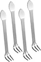 ibasenice 4PCS Mini Stainless Steel Garden Rake Set Soil Loosening Hand Tools for Bonsai and Small Gardening Cultivation Weeding and Root Picking