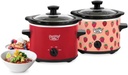 2.0qt Twin Set Slow Cooker Red and Strawberry Pattern