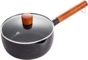 qiuqiu Milk Saucepan 18 Cm Pot Non-Stick Suitable for All Types of Stoves Induction Gas Electric Aluminum Black