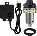 SinkTop Air Switch Kit (Long Full Brass Button) for Disposal, Dual Outlet, (Oil Rubbed Bronze)