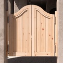 Natural Texture Wood Swing Doors, Thick Cafe Door Saloon Doors with Brackets and Hinges, Unpainted Handmade Partition Doors for Indoor Outdoor (Color : Style A, Size : 105cm (41 5/16"))