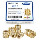M2.5 Threaded Inserts for Plastic Heat Set Insert Brass Insert Assortment Kit for 3D Printing Injection Molding Press Thread Nuts - M2.5x2.5x3.5, M2.5x4x3.5(220Pcs)