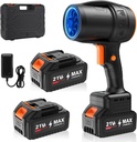 Handheld Electric Cordless Leaf Blower – 500,000RPM Mini Turbo Jet Blower with 2×4.0Ah Batteries & Charger, Lightweight for Patio, Lawn, Garage Cleaning (Black)
