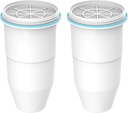 AQUA CREST Multiple-Stage Water Filters, Compatible with ZeroWater® Pitcher and Dispenser, Reduces Chlorine, PFOA/PFOS, Taste and Odor, TDS and More, 2 Pack