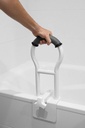 KMINA - Padded Bathtub Safety Rails for Seniors (Bathtubs with Flat Rim ≥3.5"), Adjustable Grab Bars, Clamp on Tub, Elderly, Gray